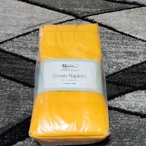 RAMANTA HOME SET-OF-12 MUSTARD YELLOW POLYESTER DINNER CLOTH NAPKINS 20"X20"